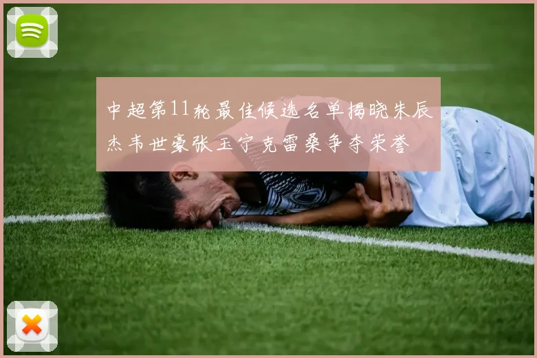 中超第11轮最佳候选名单揭晓朱辰杰韦世豪张玉宁克雷桑争夺荣誉